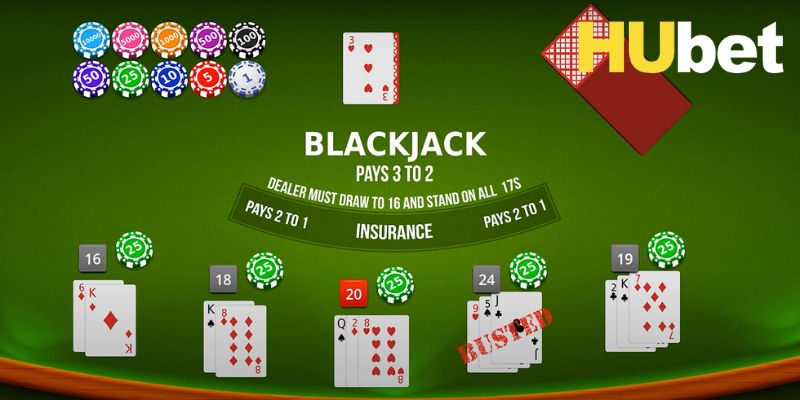 Tất tần tật về luật chơi của Blackjack Hubet