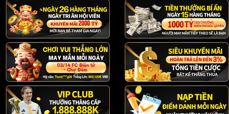 Đa dạng ưu đãi để người chơi lựa chọn